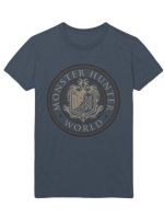  oblečení pro hráče Tričko Monster Hunter World - Vintage Emblem modré (velikost M) 