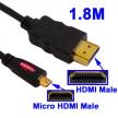 Kabel Micro HDMI na HDMI - 1,8m - pozlacené konektory