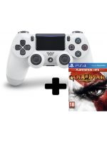  Příslušenství ke konzoli Playstation 4 DualShock 4 ovladač - Bílý V2 + God of War III Remastered 